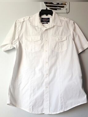 Ecko Unltd Men's White Cotton Button Front Shirt Size L